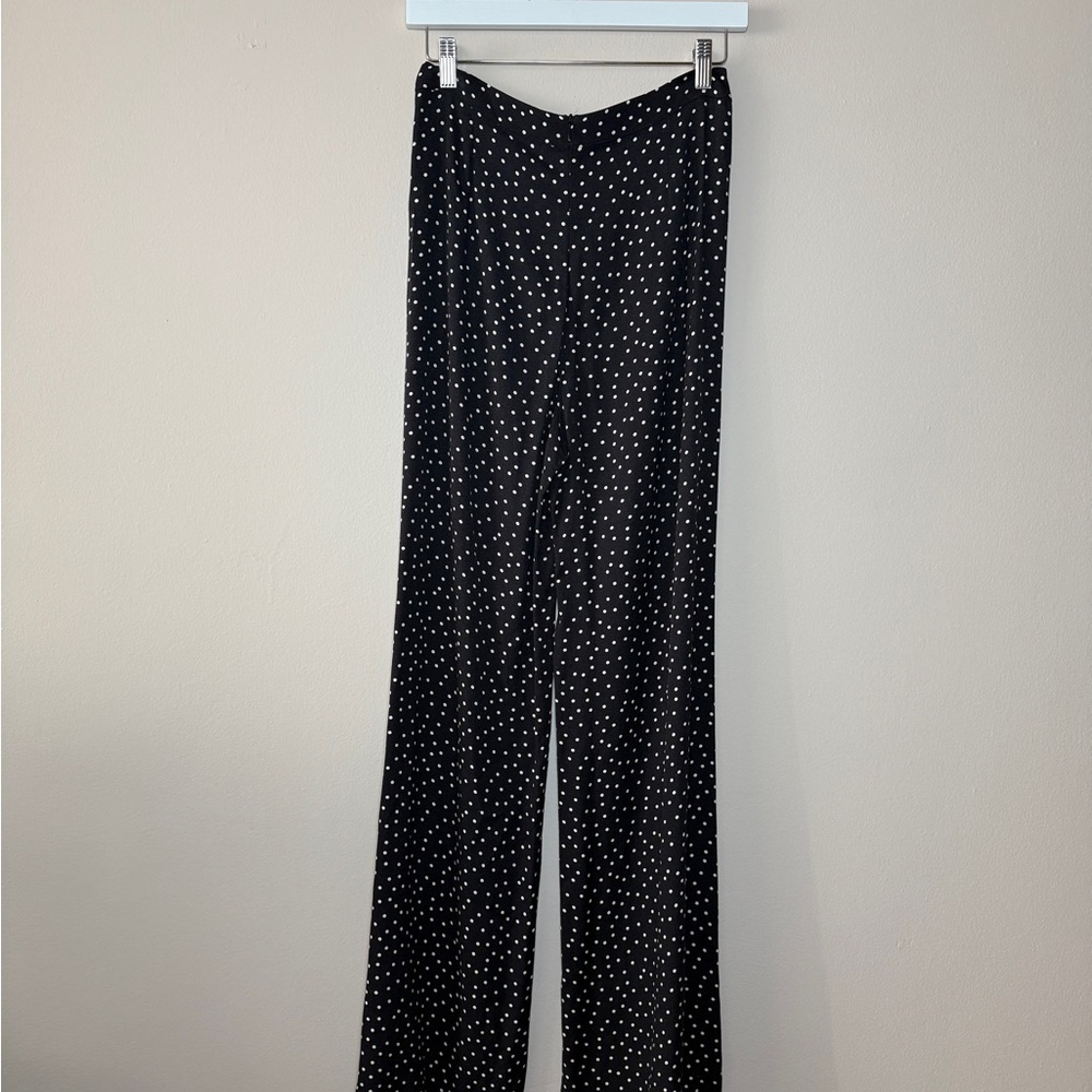 Reformation - Black Polka Dot Fabric WIde Leg Pants - 4 - Picture 3 of 12